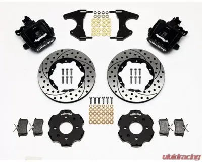 Wilwood Combination Parking Brake Caliper Rear Brake Kit, Drilled and Slotted Rotor - Black Honda Civic | Acura Integra - 140-10209-D