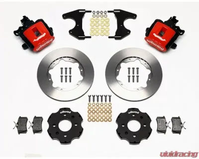 Wilwood Combination Parking Brake Caliper Rear Brake Kit, Plain Face Rotor - Black Honda Civic | Acura Integra - 140-10211-R