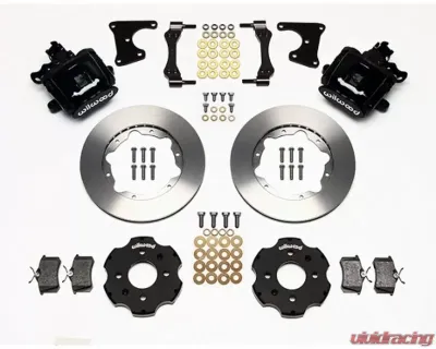 Wilwood Combination Parking Brake Caliper Rear Brake Kit, Plain Face Rotor - Black Honda Civic | Acura Integra - 140-10211