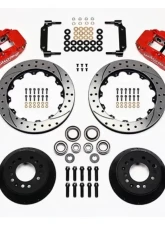 Wilwood Forged Narrow Superlite 6R Big Brake Front Brake Kit, Drilled and Slotted Rotors, Red - Ford Mustang 1970-1973                                     - 140-10220-DR - Image 3