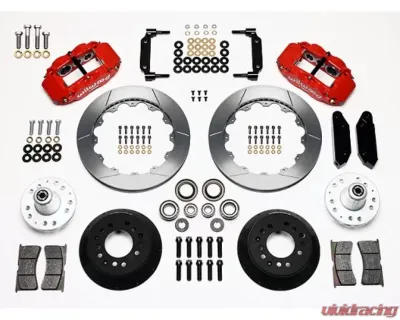 Wilwood Forged Narrow Superlite 6R Big Brake Front Brake Kit, Slotted Rotors, Red - Ford Mustang 1968-1969 - 140-10219-R