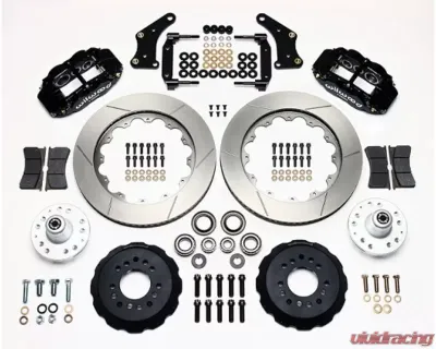 Wilwood Forged Narrow Superlite 6R Big Brake Front Brake Kit (Hub), Slotted Rotors - Black - 140-10284