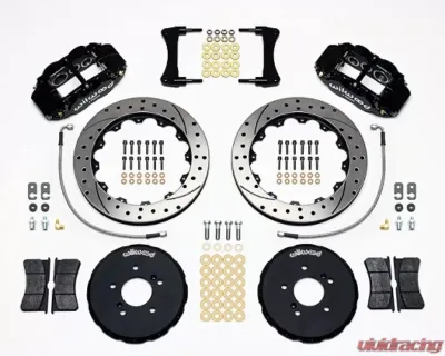 Wilwood Forged Narrow Superlite 6R Big Brake Front Brake Kit, Slotted Rotors - Black - Honda S2000 1999-2009 - 140-10309-D
