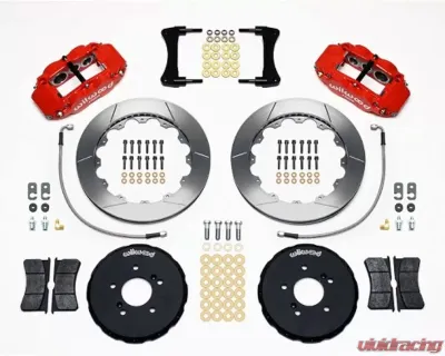 Wilwood Forged Narrow Superlite 6R Big Brake Front Brake Kit, Slotted Rotors - Red - Honda S2000 1999-2009 - 140-10309-R