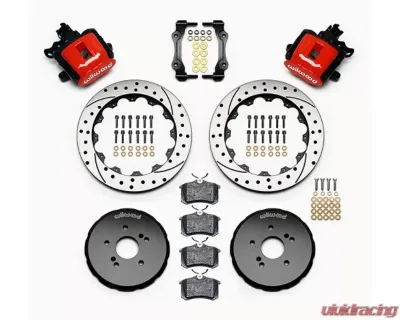 Wilwood Combination Parking Brake Caliper Rear Brake Kit - Drilled and Slotted Rotor - Red - Honda S2000 2000-2009 - 140-10310-DR