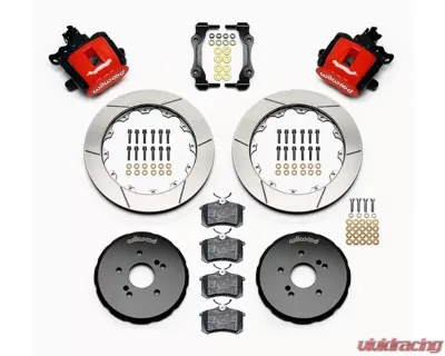 Wilwood Combination Parking Brake Caliper Rear Brake Kit - Slotted Rotor - Red - Honda S2000 2000-2009 - 140-10310-R