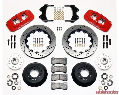 Wilwood AERO6 Big Brake Front Brake Kit, Drilled and Slotted Rotor - Red - 140-10641-DR