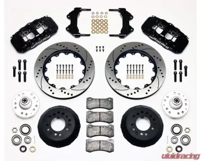 Wilwood AERO6 Big Brake Front Brake Kit, Drilled and Slotted Rotor - Black - 140-10641-D