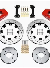 Wilwood Forged Dynapro 6 Big Brake Front Brake Kit (Hat), Drilled and Slotted Rotor -Red - Honda Civic 1990-1999                                     - 140-10736-DR - Image 3