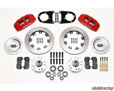 Wilwood Forged Dynapro 6 Big Brake Front Brake Kit (Hub), Plain Face Rotor - Red - 140-10739-R