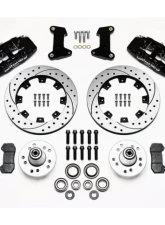 Wilwood Forged Dynapro 6 Big Brake Front Brake Kit (Hub), Drilled and Slotted Rotor - Black - Ford Mustang 1974-1980                                     - 140-10742-D - Image 3
