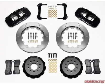 Wilwood Forged Narrow Superlite 6R Big Brake Front Brake Kit (Hub), Slotted Rotor - Black - Ford Mustang 2005-2014 - 140-10830-D