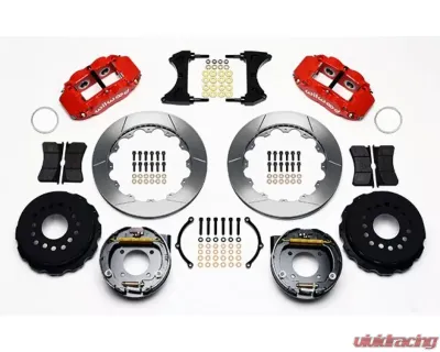 Wilwood Forged Narrow Superlite 4R Big Brake Rear Kit For OE Parking Brake - Plain Face Rotor - Red - 140-10909-R