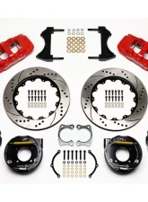 Wilwood AERO4 Big Brake Rear Parking Brake Kit, Drilled and Slotted Rotor - Red                                     - 140-10943-DR - Image 3