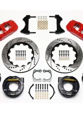 Wilwood AERO4 Big Brake Rear Parking Brake Kit, Drilled and Slotted Rotor - Red                                     - 140-10944-DR - Image 3