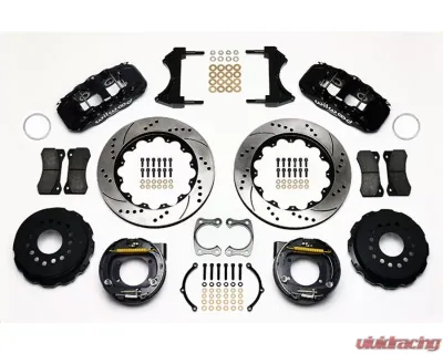 Wilwood AERO4 Big Brake Rear Parking Brake Kit, Drilled and Slotted Rotor - Black - 140-10944-D