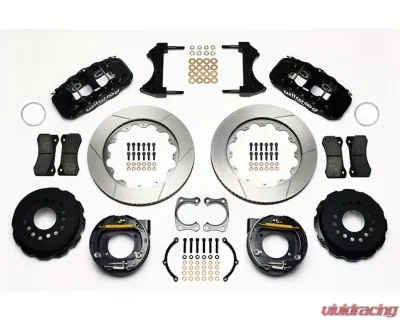 Wilwood AERO4 Big Brake Rear Parking Brake Kit, Slotted Rotor - Black - 140-10944