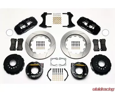 Wilwood AERO4 Big Brake Rear Parking Brake Kit, Slotted Rotor - Black - 140-10945