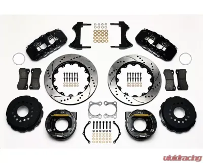 Wilwood AERO4 Big Brake Rear Parking Brake Kit, Drilled and Slotted Rotor - Black - 140-10948-D
