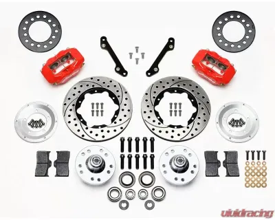 Wilwood Forged Dynalite Pro Series Front Brake Kit - Drilled and Slotted Rotor - Red - Chevrolet Camaro 1979-1981 - 140-11008-DR