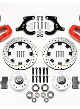Wilwood Forged Dynalite Pro Series Front Brake Kit - Drilled and Slotted Rotor - Red -  Chevrolet Impala | Chevrolet Corvette 1959-1964                                     - 140-11011-DR - Image 3