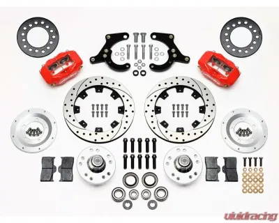Wilwood Forged Dynalite Pro Series Front Brake Kit - Drilled and Slotted Rotor - Red -  Chevrolet Impala | Chevrolet Corvette 1959-1964 - 140-11011-DR