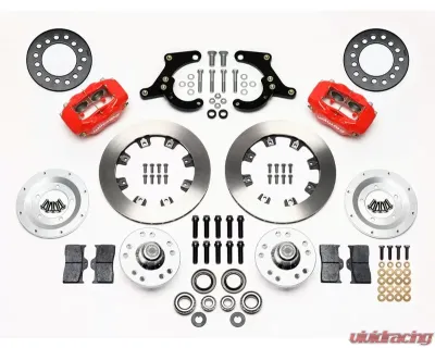 Wilwood Forged Dynalite Pro Series Front Brake Kit - Plain Face Rotor - Red -  Chevrolet Impala | Chevrolet Corvette 1959-1964 - 140-11011-R