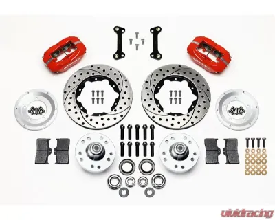 Wilwood Forged Dynalite Pro Series Front Brake Kit - Drilled and Slotted Rotor - Red -  Chevrolet Camaro | Pontiac Firebird 1982-1992 - 140-11012-DR