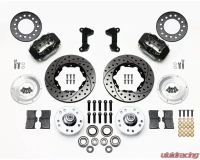 Wilwood Forged Dynalite Pro Series Front Brake Kit - Drilled and Slotted Rotor - Black -  Ford Mustang 1974-1980 - 140-11017-D