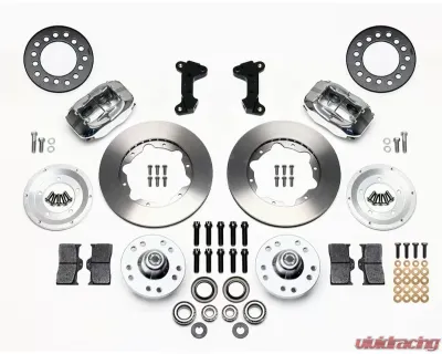 Wilwood Forged Dynalite Pro Series Front Brake Kit - Plain Face Rotor - Polished -  Ford Mustang 1974-1980 - 140-11017-P