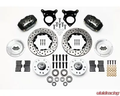 Wilwood Forged Dynalite Pro Series Front Brake Kit - Plain Face Rotor - Red - Ford Mustang 1987-1993 - 140-11018-D