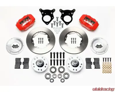 Wilwood Forged Dynalite Pro Series Front Brake Kit - Plain Face Rotor - Red - Ford Mustang 1987-1993 - 140-11018-R