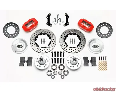 Wilwood Forged Dynalite Pro Series Front Brake Kit - Drilled and Slotted Rotor - Red - 140-11021-DR