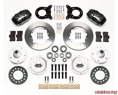 Wilwood Forged Dynalite Pro Series Front Brake Kit - Plain Face Rotor - Black - Ford Mustang 1965-1969 - 140-11071