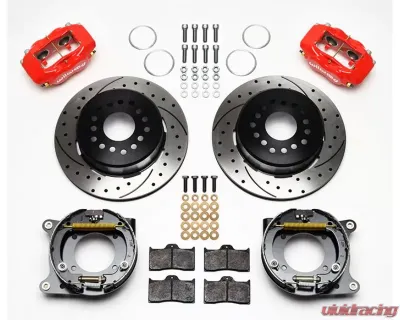 Wilwood Forged Dynalite Rear Parking Brake Kit, Drilled and Slotted Rotor - Red - 55-57 Chevy - 140-11348-DR