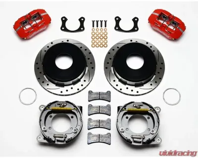 Wilwood Forged Dynapro Low-Profile Rear Parking Brake Kit, Drilled and Slotted Rotor - Red - 140-11390-DR