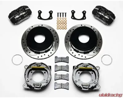 Wilwood Forged Dynapro Low-Profile Rear Parking Brake Kit, Drilled and Slotted Rotor - Black - 140-11390-D