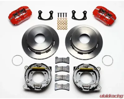 Wilwood Forged Dynapro Low-Profile Rear Parking Brake Kit, Plain Face Rotor - Red - 140-11390-R