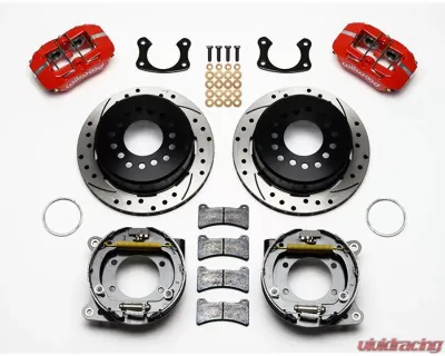Wilwood Forged Dynapro Low-Profile Rear Parking Brake Kit, Drilled and Slotted Rotor - Red - 140-11393-DR