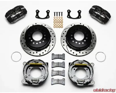 Wilwood Forged Dynapro Low-Profile Rear Parking Brake Kit, Drilled and Slotted Rotor - Black - 140-11404-D