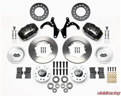 Wilwood Forged Dynalite Pro Series Front Brake Kit, Plain Face Rotor - Black - 1955-1957 Chevy - 140-11491