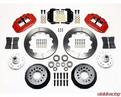 Wilwood Forged Narrow Superlite 6R Big Brake Front Brake Kit (Hub), Plain Face Rotor - Red - 140-11548-R