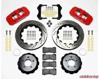 Wilwood AERO6 Big Brake Front Brake Kit, Drilled and Slotted Rotor - Red - Dodge Challenger| Magnum|Charger 2006-2010 - 140-11764-DR