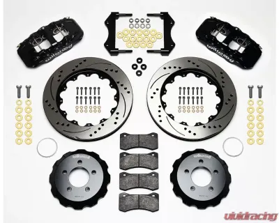 Wilwood AERO6 Big Brake Front Brake Kit, Drilled and Slotted Rotor - Black - Dodge Challenger| Magnum|Charger 2006-2010 - 140-11764-D