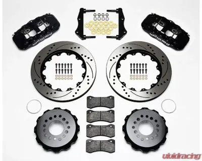 Wilwood AERO6 Big Brake Rear Brake Kit, Drilled and Slotted Rotor - Black - Dodge Challenger| Magnum | Charger 2006-2010 - 140-11765-D