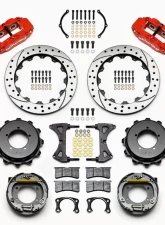 Wilwood Forged Narrow Superlite 4R Big Brake Rear Parking Brake Kit - Drilled and Slotted Rotor - Red                                     - 140-11877-DR - Image 3