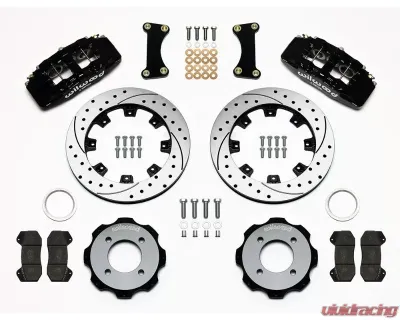 Wilwood Forged Narrow Superlite 4R Big Brake Rear Parking Brake Kit - Drilled and Slotted Rotor - Black - Ford Fiesta 2011 - 140-11899-D