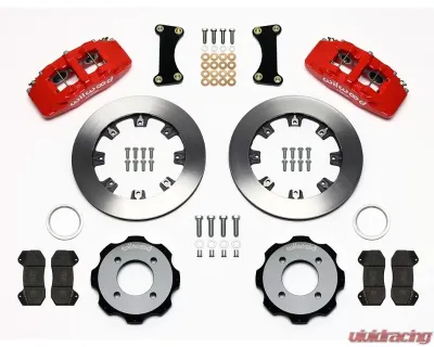 Wilwood Forged Narrow Superlite 4R Big Brake Rear Parking Brake Kit - Slotted Rotor - Red - Ford Fiesta 2011 - 140-11899-R