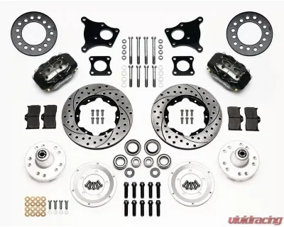 Wilwood Forged Dynalite Pro Series Front Brake Kit - Drilled and Slotted Rotor - Black - AMC 1971-1976 - 140-11940-D