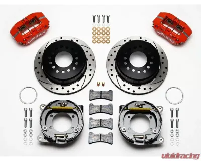 Wilwood Forged Dynapro Low-Profile Rear Parking Brake Kit - Drilled and Slotted Rotor - Black - AMC 1971-1974 - 140-11941-DR